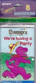 Vintage BARNEY INVITATIONS ~ Birthday Party Supplies ~ invites