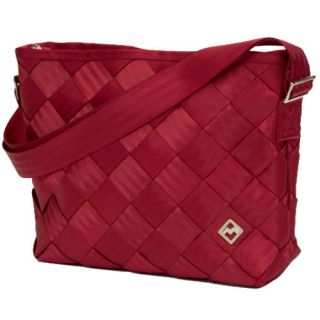 MAGGIE BAGS Seatbelt Handbag Purse DARK RED SMALL MESSENGER BAG