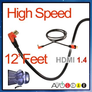   feet Premium HDMI 1.4 CABLE FOR 3D PS3 HDTV BluRay Apple TV 90 Degree