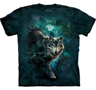 New NIGHT WOLVES COLLAGE Wolf Animal T Shirt S 3XL The Mountain 