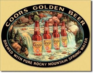 Coors Waterfall Golden Beer Rocky Mountain Metal Tin Sign Pub Bar Home 
