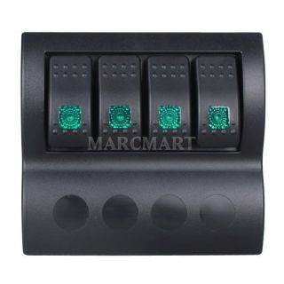   Black Gang LED Illuminated Rocker Switches with Rubber Seals LED Panel