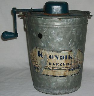 Vintage Klondike Freezer Ice Cream Maker Crank Metal Kitchenware