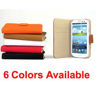   Galaxy S3 SIII Credit Card ID Leather Wallet Cell Phone Case Cover New