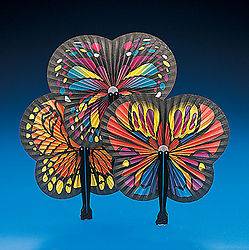 12 BUTTERFLY Paper Hand Fan Wedding Favor 15th Birthday Theme Party 
