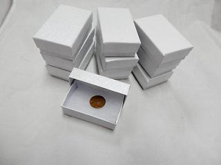 Wholesale 50 Small White Swirl Cotton Fill Jewelry Gift Boxes 17/8