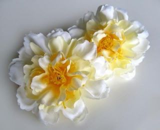 Artificial Silk White Peony Flower Heads 4 for Home Wedding decor 