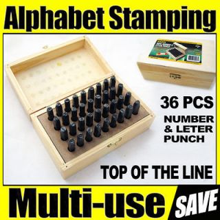 36 PC Number Letter Punch 6MM Set Stamp Metal Steel Stamping Kit Wood 
