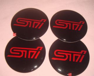 4pcs STI LOGO Subaru CAR TYRE Wheel Center Hub Cap Emblem Sticker 