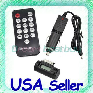 FM Transmitter Car Charger Remote for iPod Touch iPhone 3G 3GS 4 4S