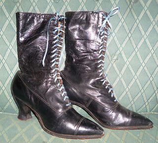 Edwardian High Top Women’s WALK OVER Shoes Lace Up Boots Spool Heel