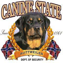 Shirt White Shirt Rottweiler Rotty Rott Canine State Dixie