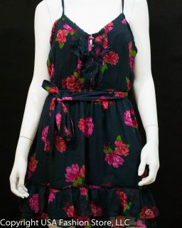Hollister by Abercrombie Womens Dress Sycamore Cove Navy Floral
