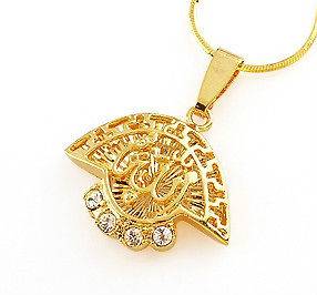 Arab Style 9K Real Gold Filled CZ Womens “Allah“ Pendant