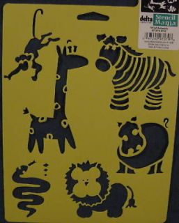 Stencil Wild Animals Paint Giraffe Zebra Hippo Lion Monkey Snake Zoo 