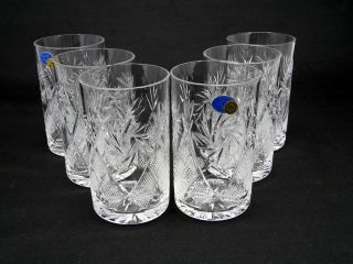 RUSSIAN CRYSTAL HOT TEA GLASSES JUICE WATER SODA FITS GLASS HOLDER 