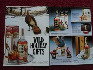 1982 Print Ad WILD TURKEY Bourbon Whiskey ~ KEN DAVIES Art Page 