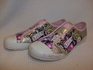 AUTHENTIC Womens Ed Hardy METALLIC Sneakers Tennis Shoes Slip On No 