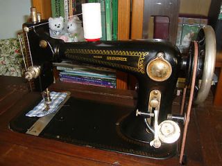 Vintage Wards Brunswick Treadle Sewing Machine & Table