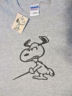 SNOOPY FENCING Heavy Cotton T SHIRT X LARGE