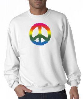 Tie Dye Peace Symbol Make Love Not War Crewneck Sweatshirt