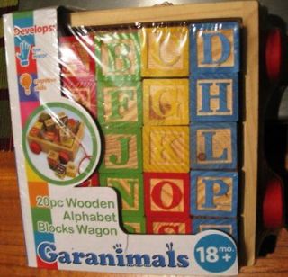 Garanimals 20 PC Wooden Alphabet Blocks Wagon