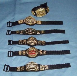 LOT OF WWE CHAMPIONSHIP BELTS FOR WRESTLING ACTION FIGURES *MINT/NEAR 