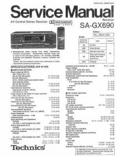 Technics SA GX690 Service Manual