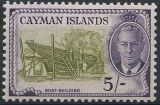 Cayman Islands SG 146 5s olive & Violet Mounted Mint (Ref K807)