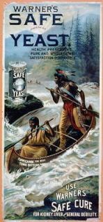Warners Safe Yeast,use Warners Safe Cure,c1885,Indians in a canoe 
