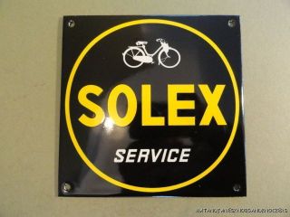 SUPERB VINTAGE SOLEX BICYCLE SERVICE ENAMEL METAL SIGN PLAQUE