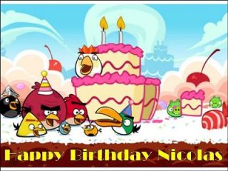 Angry Birds birthday Edible Image Cake Topper Personalized 1/4 sheet