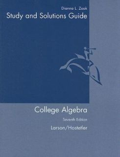 College Algebra by Dianna L. Zook, Ron Larson, Larson and Robert P 