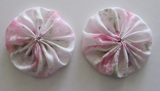 fabric yoyos extra large 4 inch silky blend pink wedding bride hair 
