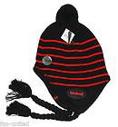 UNITED Red/Blk Andes Peru Style Thermal Knitted Hat with Bobble.for 