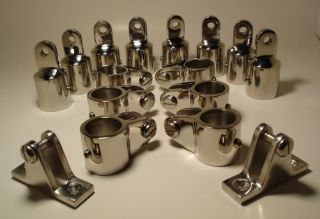 Bow Bimini Top Boat Stainless Steel Fittings Set 7/8 Eye End, Jaw 