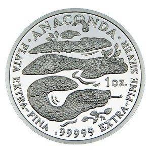   One Ounce   2012 Royal Silver Anaconda Snake Silver Coin .99999 PURE