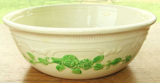   Laughlin OvenServe 1 Quart Open Casserole with Green Embossed Flowers