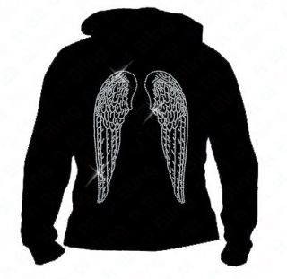 bling angel wings hoodie