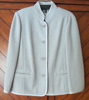 Ellen Tracy Palest Blue Wool Jacket Silk Trim Size 12 Over $200 OFF 