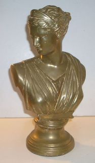 Vintage 11.5 Alexander Backer Co Gilt Classical Bust