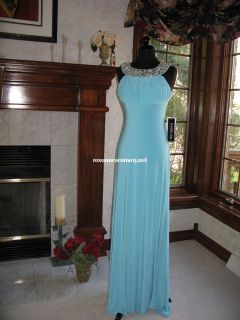 Sherri Hill 1453 Aqua Silver Pageant Gala Gown Dress 2