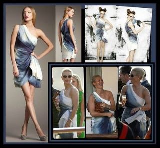 Alice+Olivia Bree One Shoulder Wrap Dress 2 XS UK 4 6 NWT $495 Seen On 