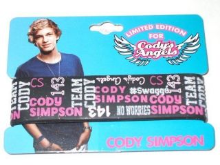 New Licensed Cody Simpson Codys Angels 143 Sparkling Rubber Bracelet 