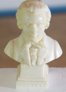 Mozart Bust, Resin / Composite, 4 Tall / Heavy 5.8 oz Weight   Piano 