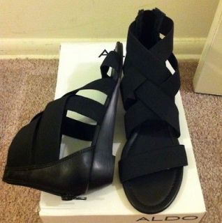 Aldo Brand New in Box Black Sandals Size 6 36 CUTE Nicklin
