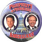 2000 Al Gore Joe Lieberman Jugate Campaign Button