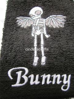Personalised Towel Sets Embroidered Skeleton with Wings