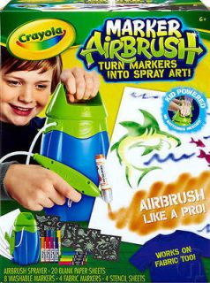 NEW 2012 Crayola Marker Air Brush Sprayer AirBrush like a pro on paper 
