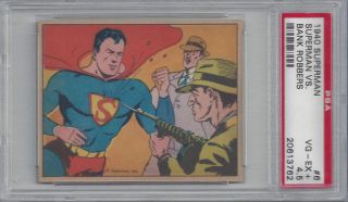 1940 Superman Superman VS. Bank Robbers Card # 6 PSA Graded 4.5 VG 